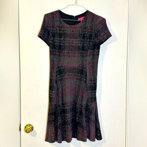 Betsey Johnson Black and Pink Plaid Dress